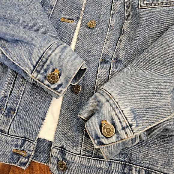 Vintage Y2K Denim Jacket L Trucker Coat Ralph Lauren‎ Sherpa Collar Insulated - Picture 10 of 13